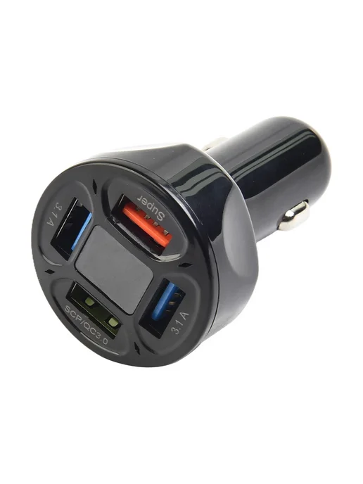 66 Вт 4USB Автомобильное Зарядное Устройство Адаптер Светоди, 66 Вт, фото 4