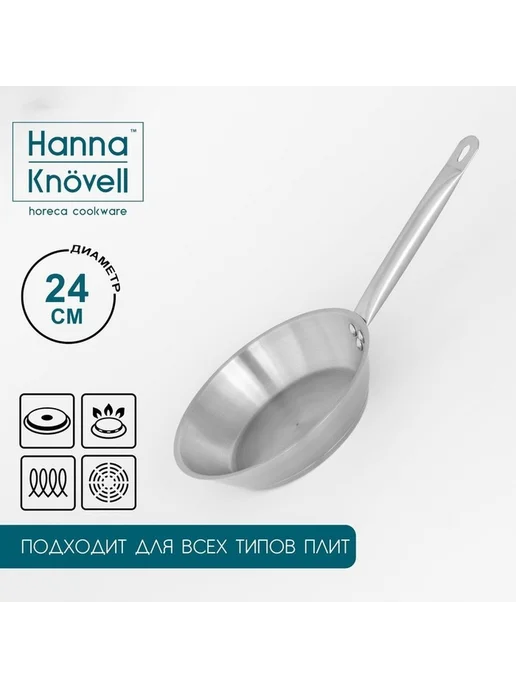 Hanna Knövell Стальная кастрюля для индукционных плит 24 см, серый, фото 6