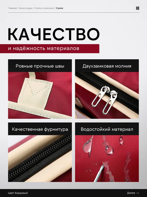 Gorlife Спортивная сумка дорожная для фитнеса и тренировок, красный, фото 3