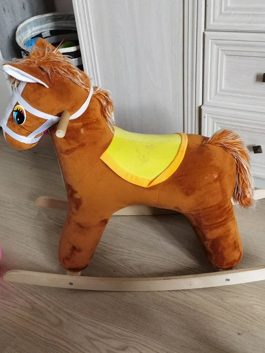игого Лошадка качалка, коричневый, фото 3