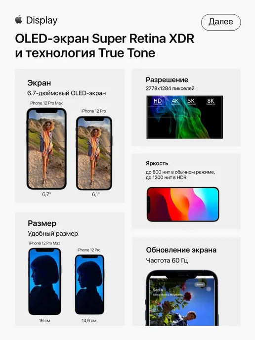 Смартфон Apple iPhone 12 Pro Max 128 ГБ (восстановленный), серебристый, фото 7