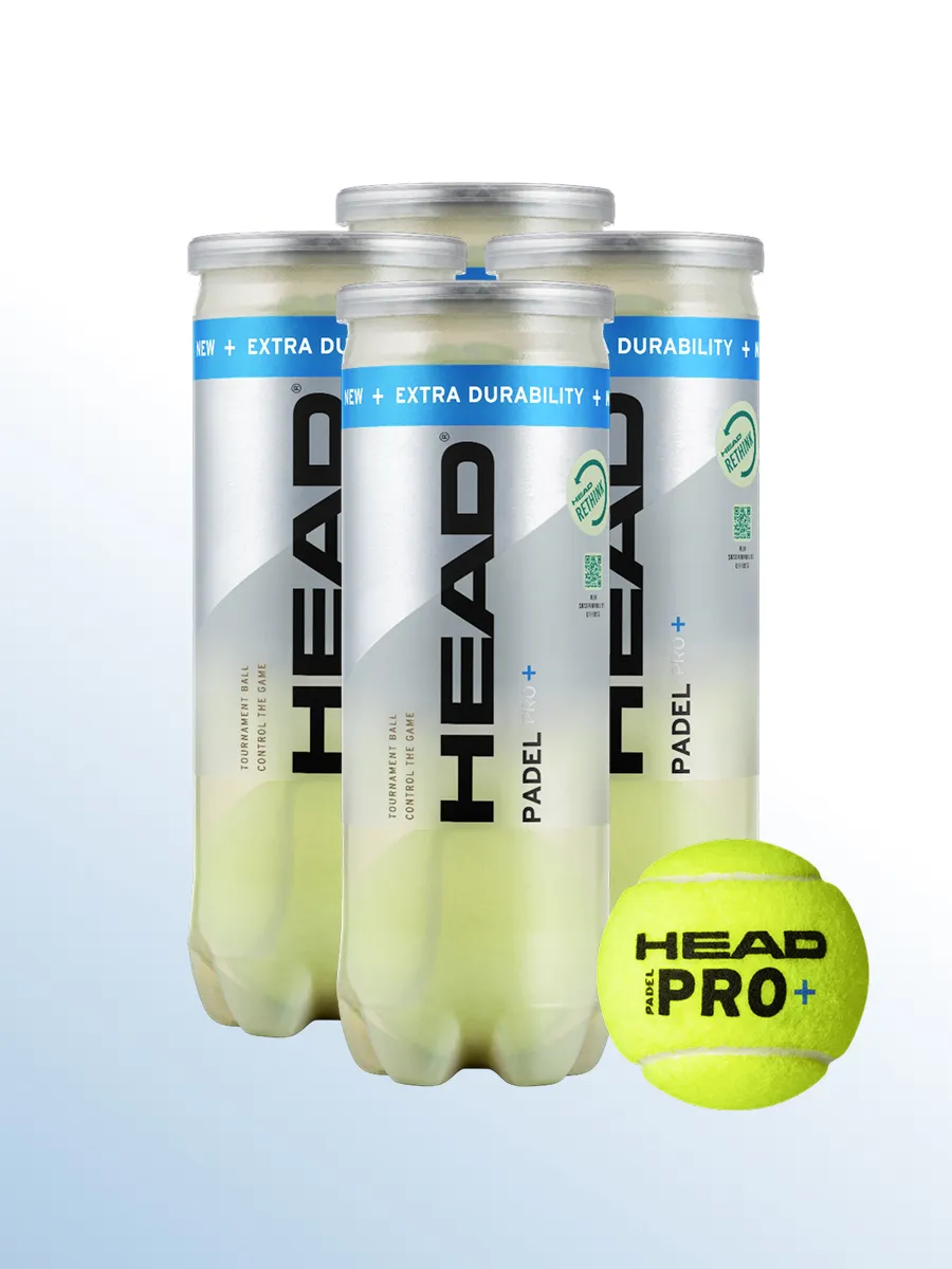 Мячи для падел тенниса HEAD Padel Pro+, 12 шт. (4х3 шт.)
