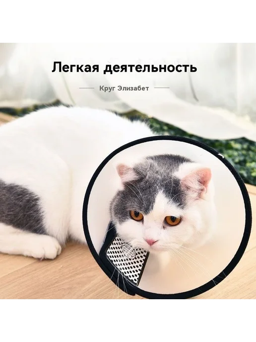 Воротник для животных мягкий L Белый Белый, белый, фото 3