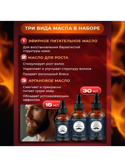 Набор для ухода за бородой 200 мл Мужской Китай, 200 мл, фото 3