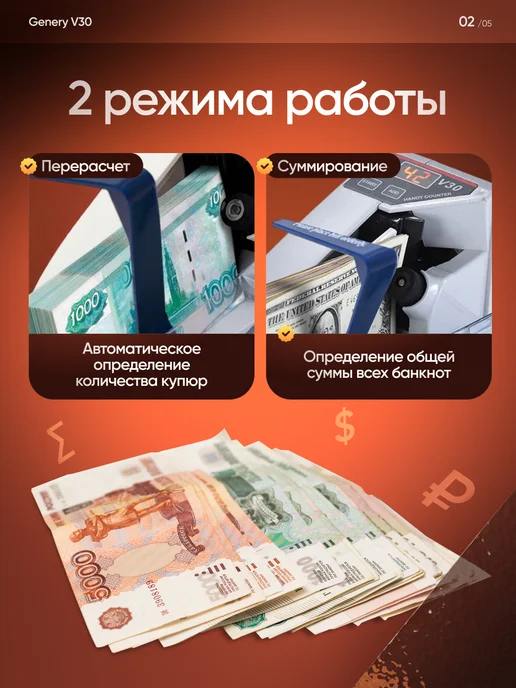 Верити Счетчик банкнот Genery V30, вариант, фото 2