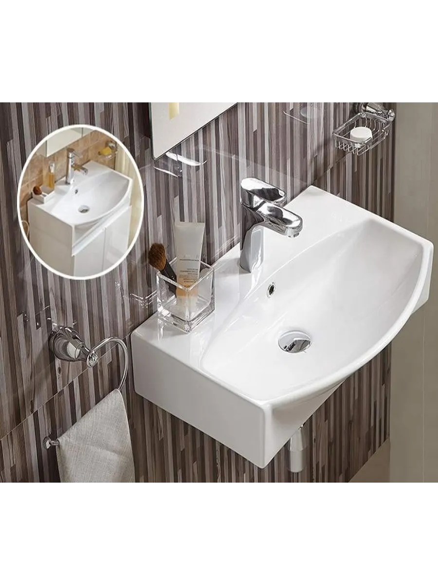 Раковина 78014D 60x40x15,5 см подвесная белый