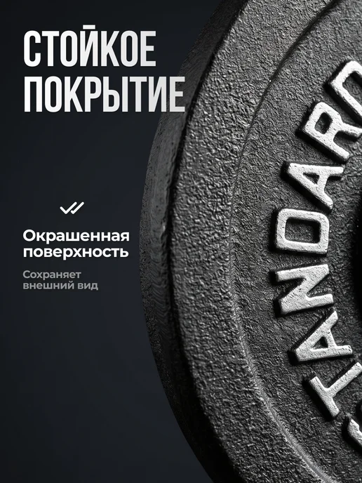 VictoryFit Блин для штанги гантелей грифа чугунный 2.5 кг. 51мм, 2,5 кг, фото 4