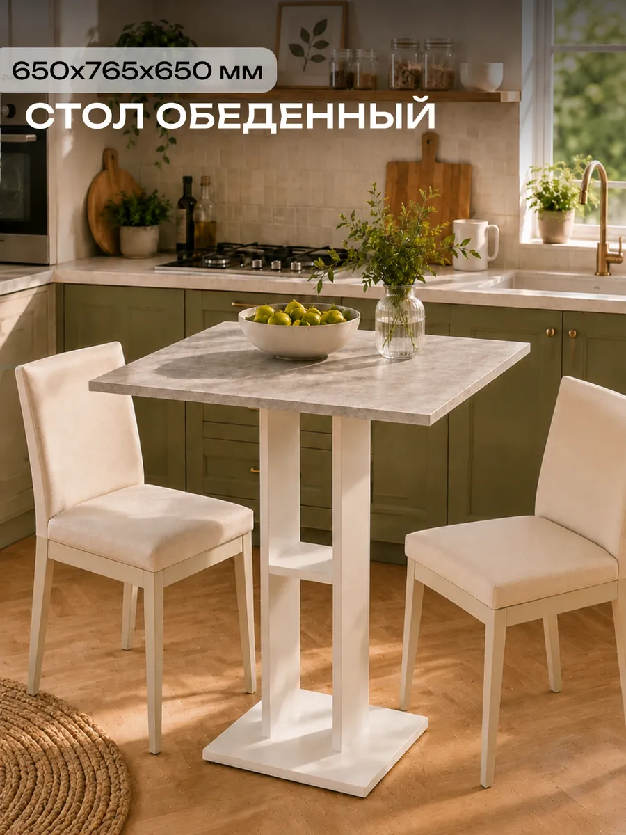 Стол обеденный Белый Ателье светлый