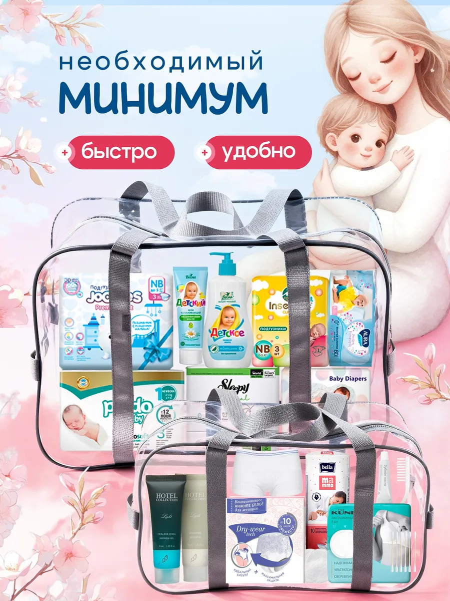 Готовая сумка в роддом для малыша и мамы Мини