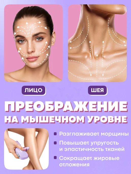 Yamaguchi Перкуссионный массажер для лица и тела Beauty Gun, фиолетовый, фото 4