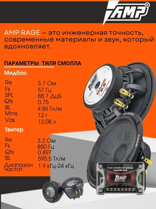AMP Динамики 16 RAGE 6.5 SQ Ceramic Edition, черный, фото 4