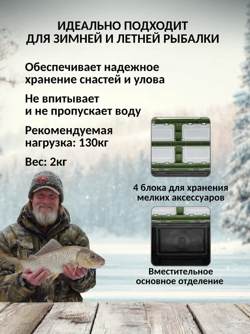 Рыболовный ящик для рыбалки зимний морозостойкий Helios 19 л, 19 л, фото 3