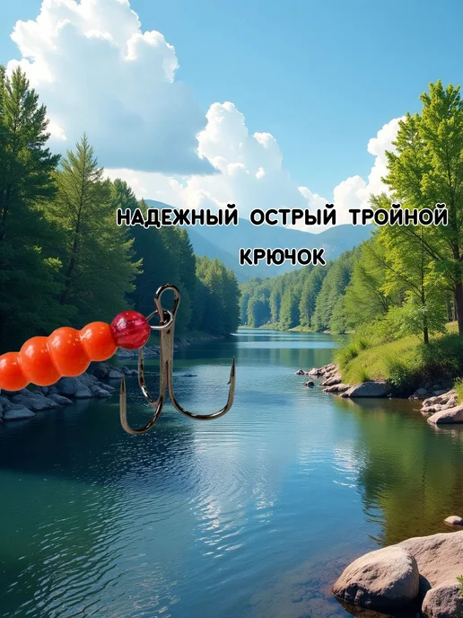 Блесна вращающаяся с лепестком и тройным крючком, черный, фото 4