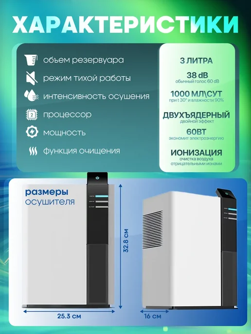 Осушитель воздуха для дома от влажности и плесени, белый, фото 3