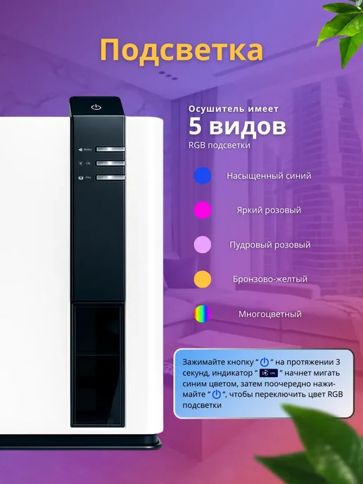 Осушитель воздуха для дома от влажности и плесени, белый, фото 6