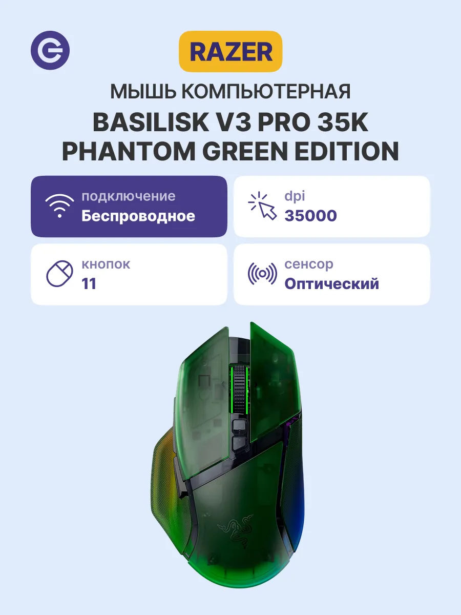 Мышь Basilisk V3 Pro 35K беспроводная проводная Razer 584717477 купить за 14 230 ₽ в интернет‑магазине Wildberries