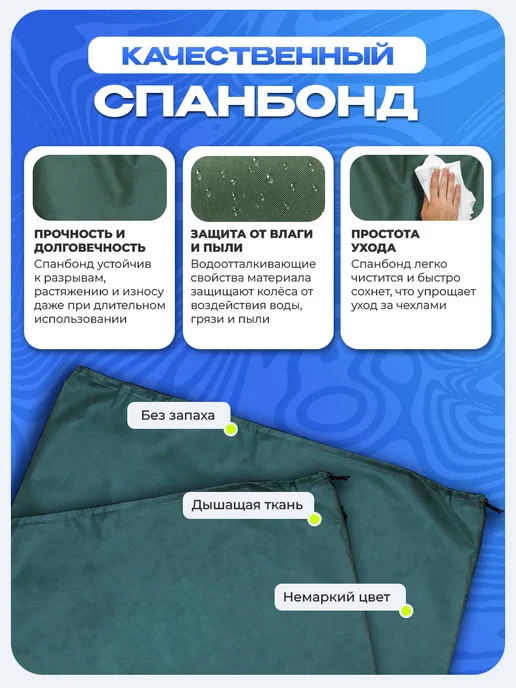 СТИЛЬНО и ВСЁ! Чехлы для хранения колес 110х110 черный, хаки, фото 2