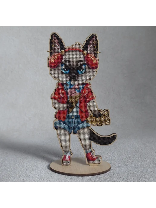 Light stitch заготовка для вышивания кошка на прогулке, 1шт, 1 шт, фото 2