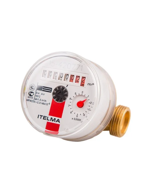 ИТЭЛМА Cчетчик для горячей воды WFW20 L=130 90˚C, 1", L 80 90 C, фото 2