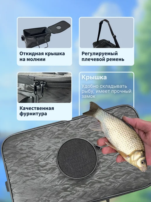 CampZone Кан рыболовный для рыбалки 55 см, черный, фото 4
