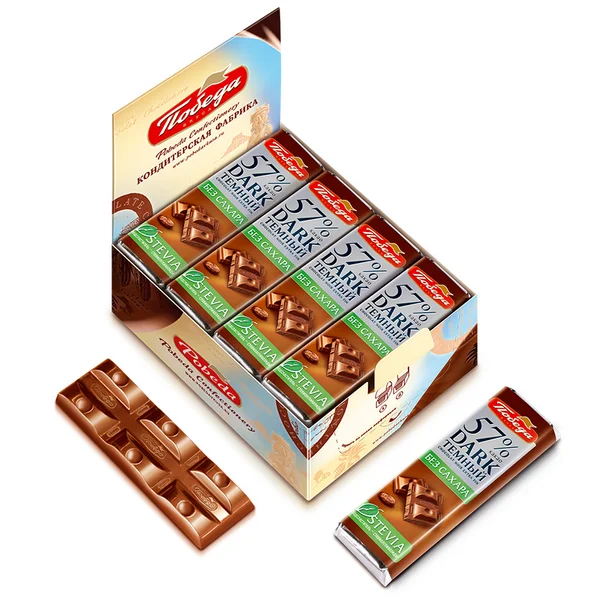 Шоколад темный без добавления сахара 57% какао, 20г/24шт.
