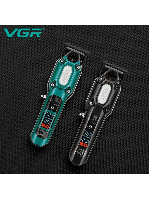 Машинка для стрижки волос и бороды, триммер, бритва мужская VGR V-900 Black, голубой, фото 2