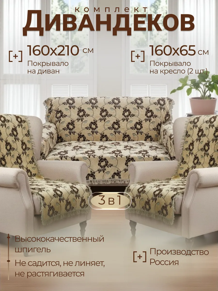Комплект покрывал на диван