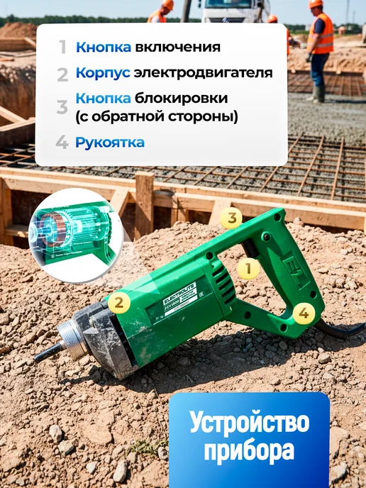 ELECTROLITE Вибратор строительный для бетона CV 1500, вариант, фото 6