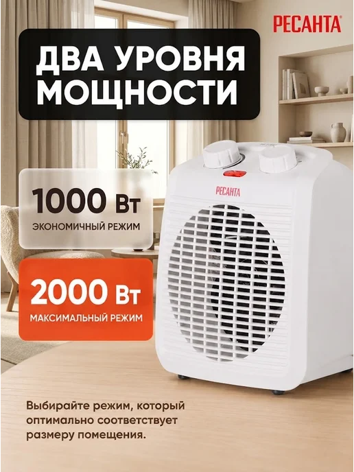 Тепловентилятор напольный для дома электрический ТВC-2K — фото 3