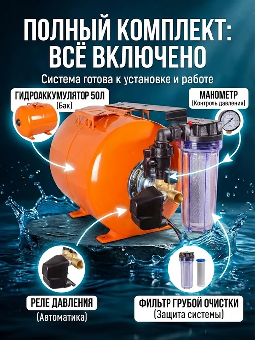 Насосная станция для воды для дома автоматическая — фото 4