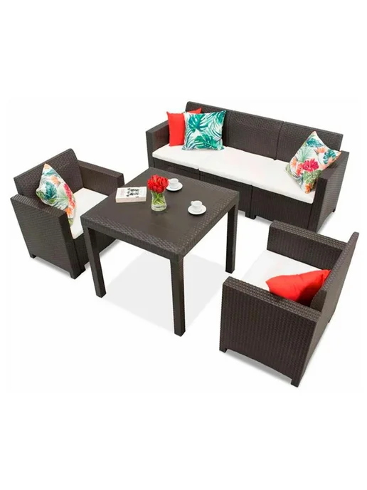 B:rattan Стол DALLAS (80x80x74), коричневый, 80x80x74, фото 2
