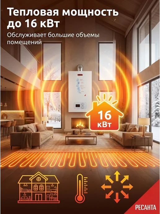 Газовый котел двухконтурный настенный ГК-16 — фото 3