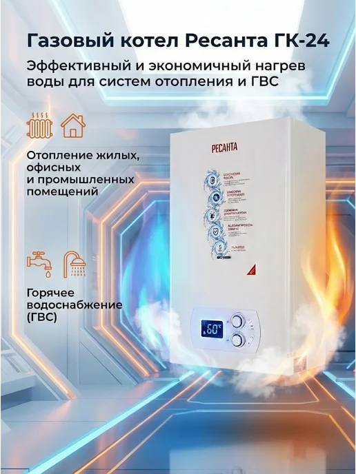 Газовый котел двухконтурный настенный ГК-24 — фото 3