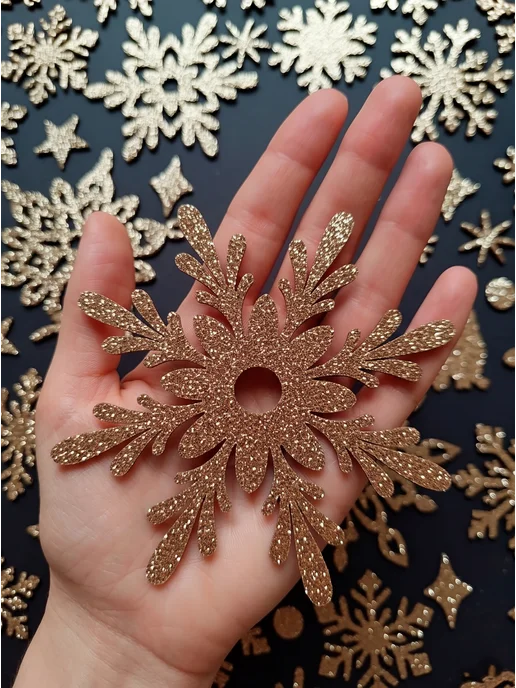БЛИС Снежинки наклейки для декора и рукоделия из фоамирана 35 шт, 32 шт, фото 2
