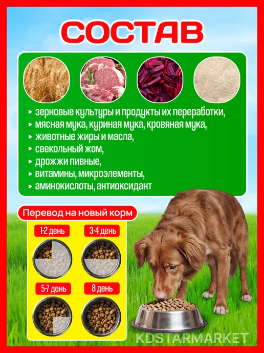 Сухой корм БЕНСИ для собак, взрослые, крупные, 12 кг, фото 2