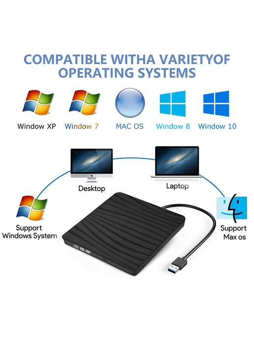 Внешний оптический привод USB 3 0 Type-C для ноутбука, вариант, фото 3