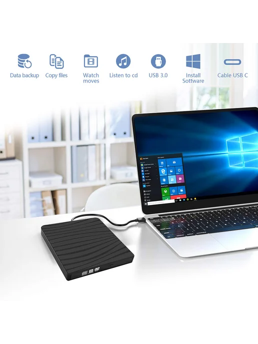 Внешний оптический привод USB 3 0 Type-C для ноутбука, вариант, фото 4
