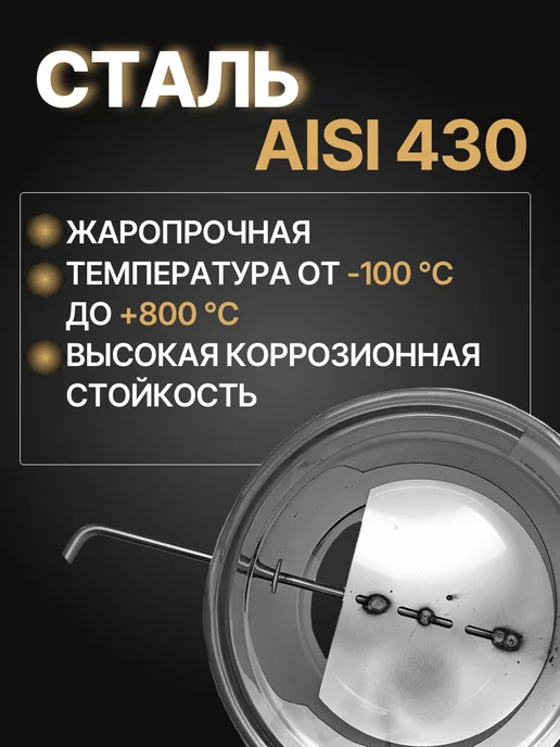 ПРОК Шибер поворотный, заслонка для дымохода D 120 (0,5 430) нерж, вариант, фото 2