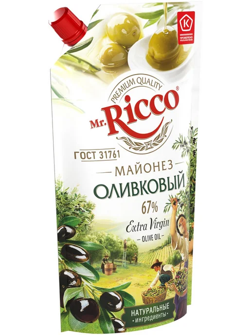 Mr. Ricco Майонез оливковый Organic 67%, 400г x 3 уп, 400 г, фото 4