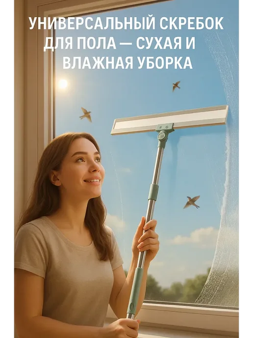Musya Швабра стеклоочиститель для пола, голубой