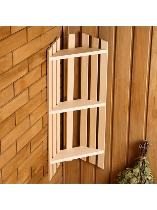 Полка угловая 3-х уровневая 25х16х78 см, 25x16x78 см, фото 2