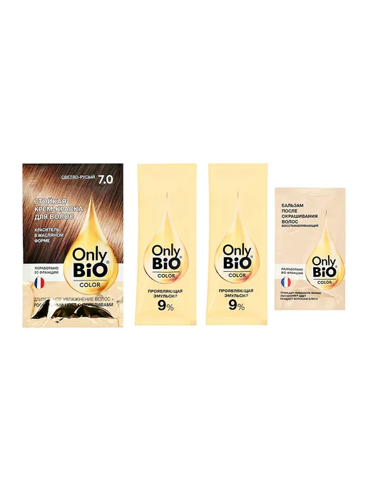 Only Bio COLOR Крем-краска для волос Тон 5.0 Темно-русый 115 мл, Тон 7.0, фото 2