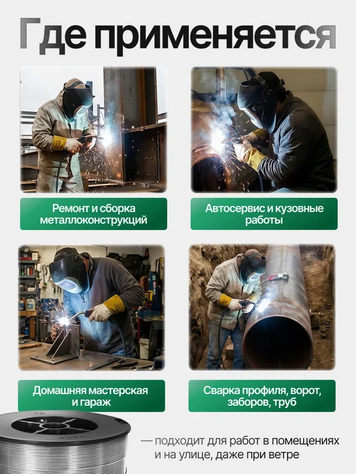 ELECTROLITE Проволока для сварки без газа 1 мм 1 кг, порошковая, 1 кг, фото 2