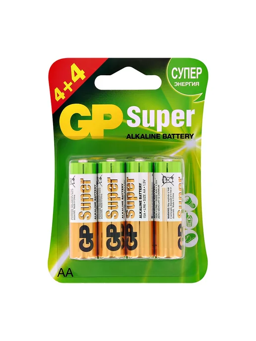 GP Батарейки `GP` SUPER ALKALINE АA 8 шт, 8 шт