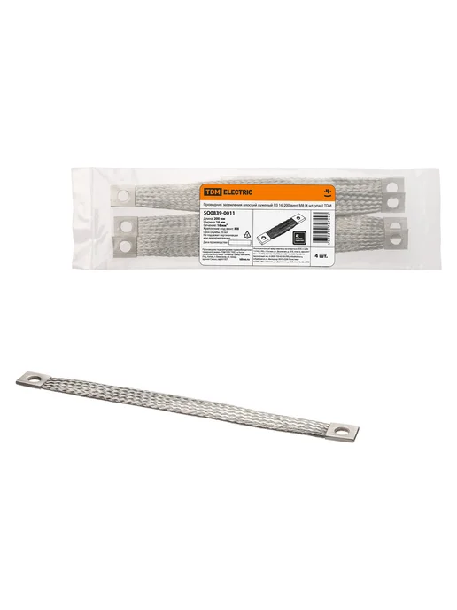 TDM Electric Проводник заземления плоский ПЗ 16-200 (4 шт. упак) ТDM, 4 шт