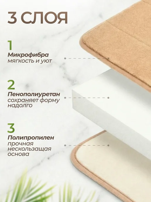 Андруа Фамиль Коврики для ванной и туалета, бежевый, фото 4