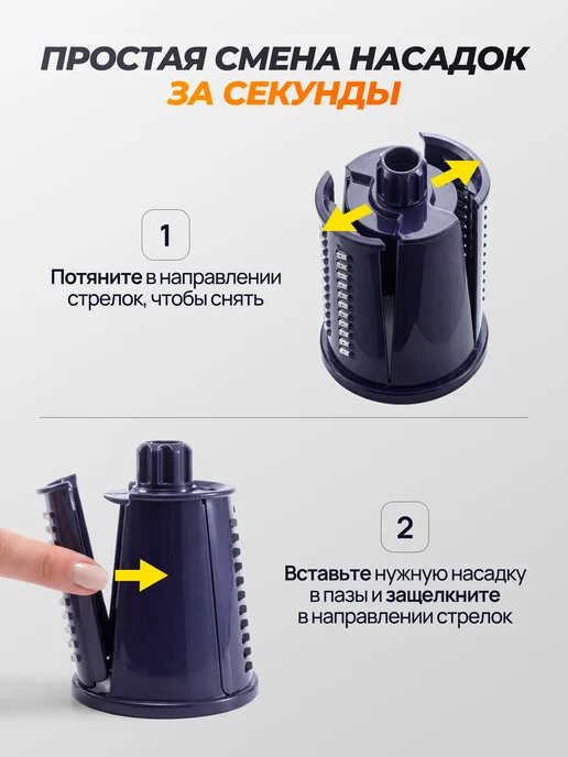 Овощерезка терка ручная многофункциональная шинковка, синий, фото 8