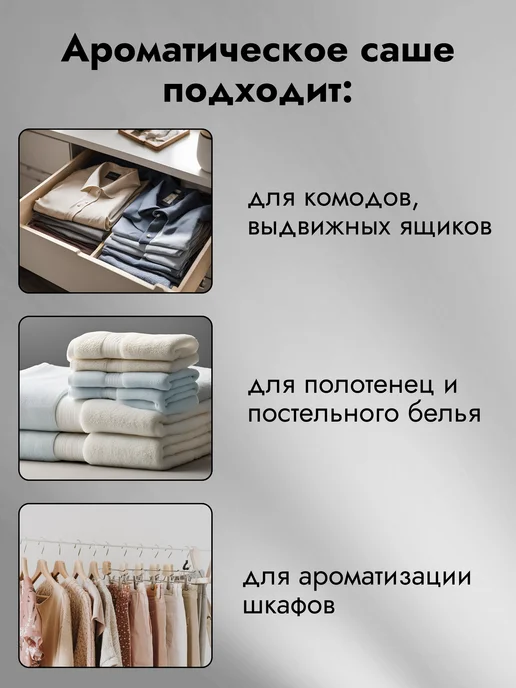 spafy Аромасаше ароматическое саше для белья в шкаф, бежевый, фото 6
