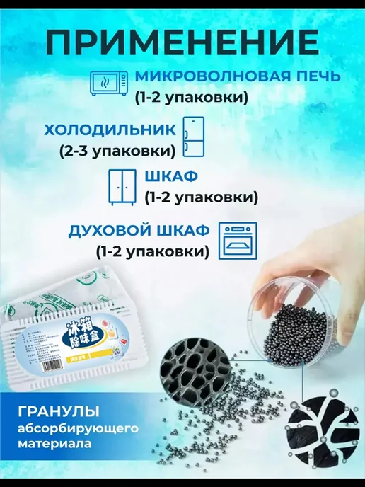 Поглотитель запаха для холодильника нейтрализатор, белый, фото 8