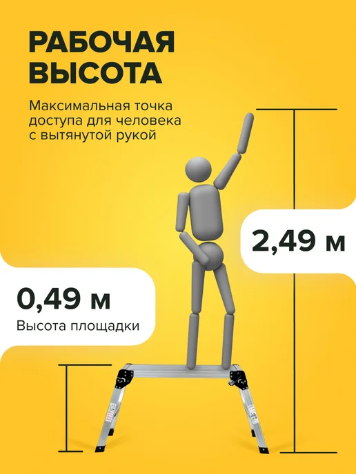 МалУдал Платформа рабочая, подмости трансформер, скамья Мал Удал 2х2, 2x2, фото 2